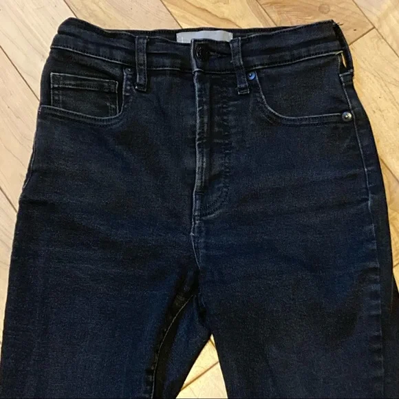 Everlane High Rise black skinny jeans size 25 ankle length - Picture 3 of 11